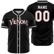 Unisex Baseball Jersey Venom Custom Shirt Marvel Superheroes Birthday Gift - £15.97 GBP+