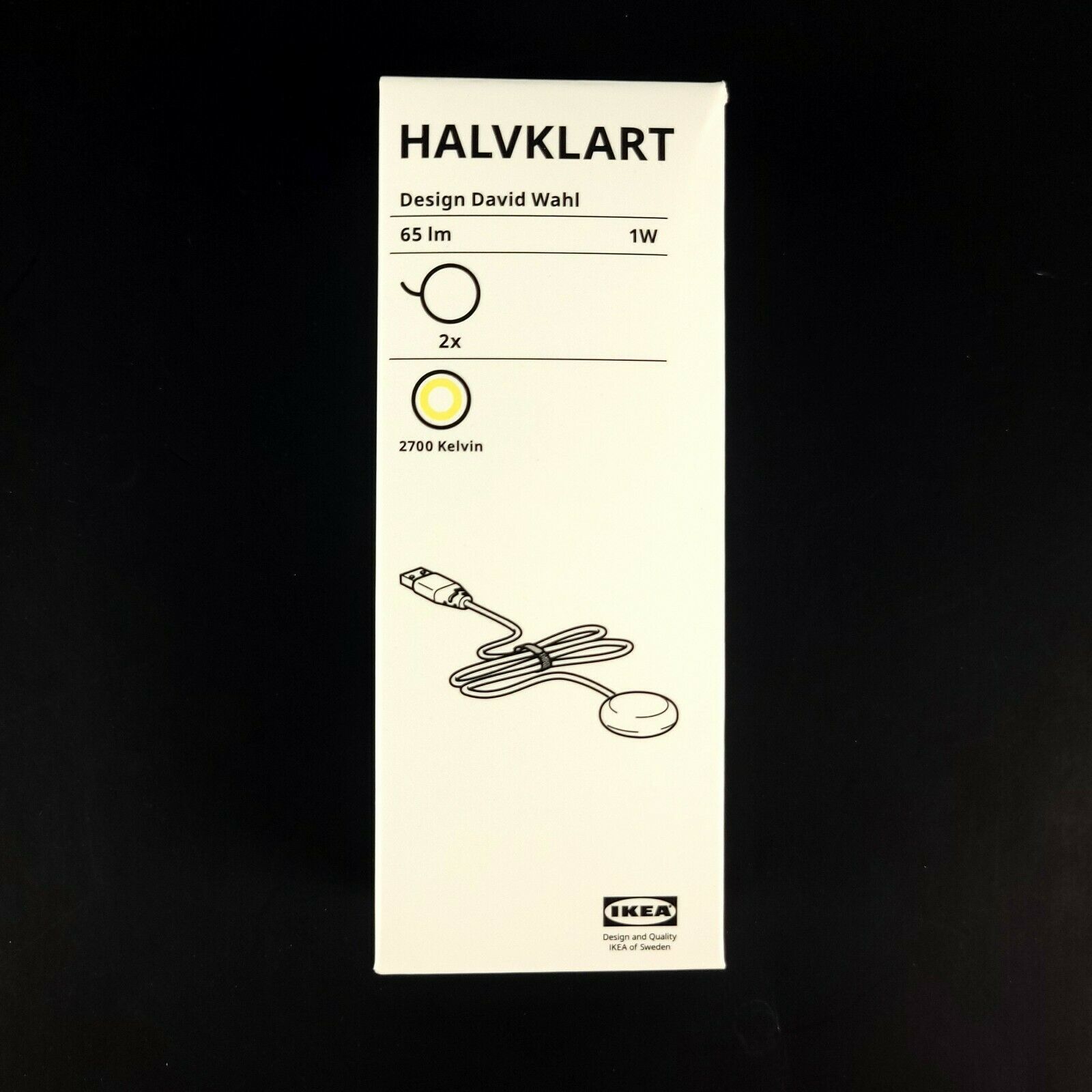 Ikea Halvklart (2 Pack) LED Cabinet Spotlight  White Bookshelf Closet Light New - £12.82 GBP