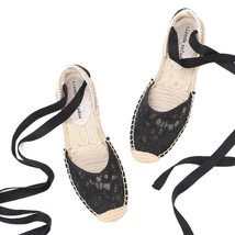 New Arrival Lace T-strap Flat With Cotton Fabric Sandals Sapato Feminino... - £40.52 GBP