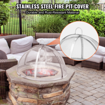 Firepit Spark Screen Lid 40&quot; Stainless Steel Round Cover for Outdoor Fir... - £112.98 GBP