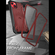 For Iphone 14 Plus Case Shockproof Protector Cover With Kickstand Maroon Red - £24.09 GBP