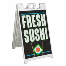 Fresh Sushi Signicade 24x36 Aframe Sidewalk Sign Banner Decal Japanese Food - £34.34 GBP+