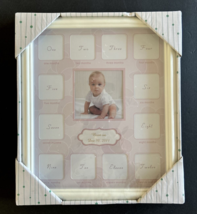  First Year Photo Moments 12 Months Baby Keepsake Frame Growth Record Pink - £13.42 GBP