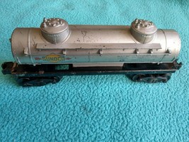 Postwar Lionel Lines 6465 Sunoco Two Dome Silver Tank Car - £15.95 GBP