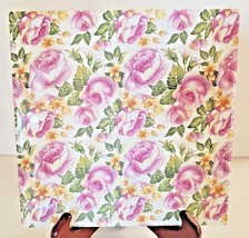 Art Tile Staffordshire Tilecrafts England Pink Roses and Green Leaves 7 3/4&quot; Sq - £23.91 GBP