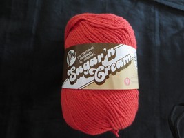 4 Oz. Skein Lilly Sugar &#39;n Cream 100% Cotton 4 Med. #102018 Red Rouger Rojo Yarn - £3.20 GBP