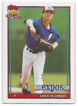 1991 Topps #136 Dave Schmidt NM-MT Expos - $1.67