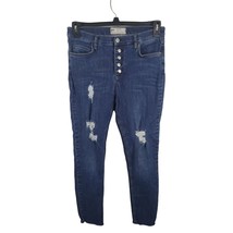 Free People Jeans 31 Womens Button Fly Ankle Length High Rise Distressed Skinny - £20.02 GBP