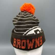 Cleveland Browns Winter Brown White Orange Hat Orange Pom Youth NFL Team Apparel - $9.89