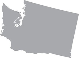 Picniva Silver Washington WA map Car Vinyl Decal Sticker Laptop, Ipad, Window, W - £10.30 GBP