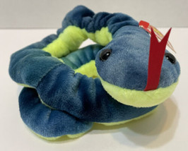 Vintage 1997 TY Beanie Babies Hissy Plush Snake Blue Green with Tag Retired - £10.13 GBP