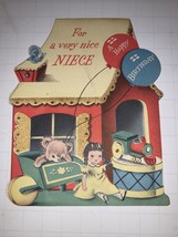 VINTAGE 1950’s Norcross Happy Birthday Niece Bear Train Doll - $5.88