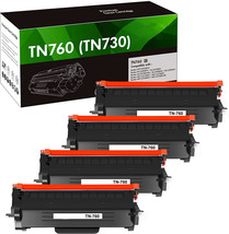 Compatible TN760/730 Toner: Cartridge Replacement Compatible With Brother 4 Pack - £34.28 GBP