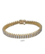 16&quot; Diamond Accent Pendant Bracelet 2-Tone 16K Gold Rhodium-Plated - £37.60 GBP