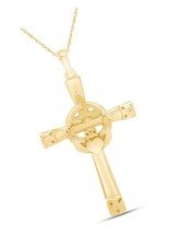 Trinity Knot Claddagh Celtic Cross Pendant Necklace in - $164.76