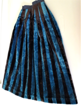 Antique Blue/Black Velvet Long Skirt For French Fashion  Medium-Large Size Doll - £86.30 GBP