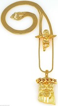 Jesus And Angel Necklace Set New Micro Mini Pendants with Box Chains - £26.37 GBP