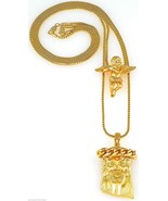 Jesus And Angel Necklace Set New Micro Mini Pendants with Box Chains - $611.02 MXN