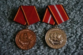 Two (2) Vintage East Germany DDR NVA Gold &amp; Silver Medals &quot;Nationale Vol... - £35.38 GBP