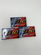 Tdk D-60 Cassette Tapes - Lot Of 3 - Sealed! Free Shipping! - £10.61 GBP