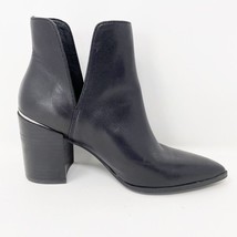 Steve Madden Women&#39;s Black Leather Slip on Heel Booties, Size 6.5 - $26.68