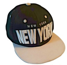 New York Baseball Cap Adjustable Snapback Black White T&amp;T brand - £14.69 GBP