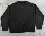 Tommy Hilfiger Sweater Mens Large Charcoal Grey Long Sleeve Embroidered ... - $12.19