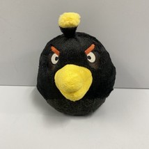 2010 Commonwealth Angry Birds Black Bomb Bird 8&quot; Plush NO Sound Free Ship - £13.42 GBP