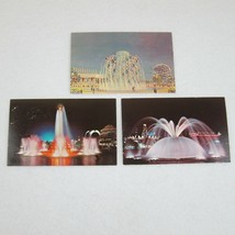 1964 New York Worlds Fair 3 Postcards Astral Solar &amp; Lunar Fountain At Night - £7.84 GBP