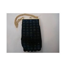 Vintage 1960s Evening Purse -Solar- Crocheted Navy Patent Leather - £19.77 GBP