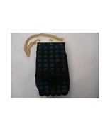 Vintage 1960s Evening Purse -Solar- Crocheted Navy Patent Leather - £19.32 GBP