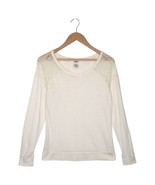 Pink Victorias Secret Top Womens S Lace Shoulder Scoop Neck Long Sleeve ... - £14.05 GBP