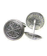  Gerochristo 7126 - Chi Rho-Chrismon  - Silver Medieval Byzantine Cuffli... - £219.54 GBP