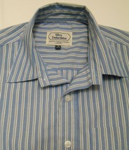 TILLEY Endurables Men's SHIRT Blue White Stripe Long Sleeve Travel Work Wear M - $42.95