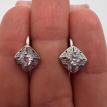 Vintage Stud Earrings Sterling Silver 925 Jewelry Women's Stone Cute 2.7gr - $80.00