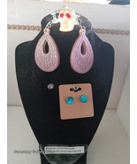 3 Piece Resin and Bead Set, 2 x pairs Earrings , 1 x  Key Chain (76) - $17.82 CAD