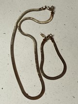 Vintage Demi American Showcase Wide Flattened Goldtone Snake Chain Neckl... - £14.50 GBP