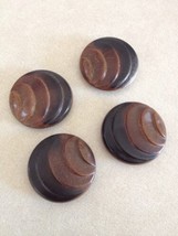 Lot of 4 Vintage Art Deco Mid Century Brown Textured Plastic Shank Buttons 3cm - £19.90 GBP