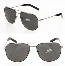PRADA Authentic Silver Black Logo Classic Rectangle Unisex PR59WS Sunglasses 59W - £268.67 GBP