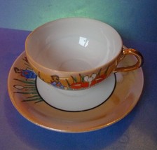 Old Porcelain China Luster Japan pottery Dai Nippon Cup Saucer marked hi... - £34.83 GBP