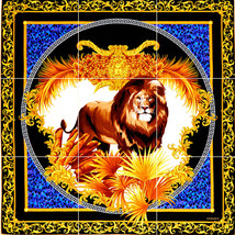 versace gold black leo lion exotic luxury ceramic tile mural 18&quot;x18&quot; backsplash - £98.91 GBP