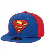 Superman Logo Blue &amp; Red Panels New Era 59Fifty Fitted Hat Multi-Color - £40.88 GBP
