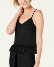 NWT INC International Concepts Knit Ruffle Flounce Pajama Top Deep Black... - £6.25 GBP