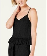 NWT INC International Concepts Knit Ruffle Flounce Pajama Top Deep Black... - £6.22 GBP