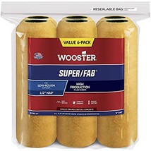 Wooster Brush R750-9 Super/Fab Roller Cover, 1/2-Inch Nap, 6-Pack , 9-Inch - £26.66 GBP