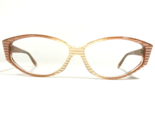 Vintage Eyeglasses Frames MONACO Brown Clear Striped Round Cat Eye 55-13... - $55.97