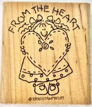 STAMPIN UP!  RUBBER STAMP From The Heart 1996 Retired Never Used - $4.46