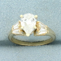 Pear Diamond Engagement Ring in 14K Yellow Gold - £3,170.58 GBP
