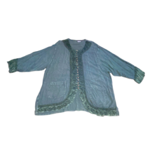 Holy Clothing Tunic Top Shirt Size 4X Green Embroidered Peasant Blouse R... - $44.99