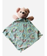 Sleep on it Pink Bear Blue Rainbows Clouds Security Blanket Lovey Mini - $190.61 MXN